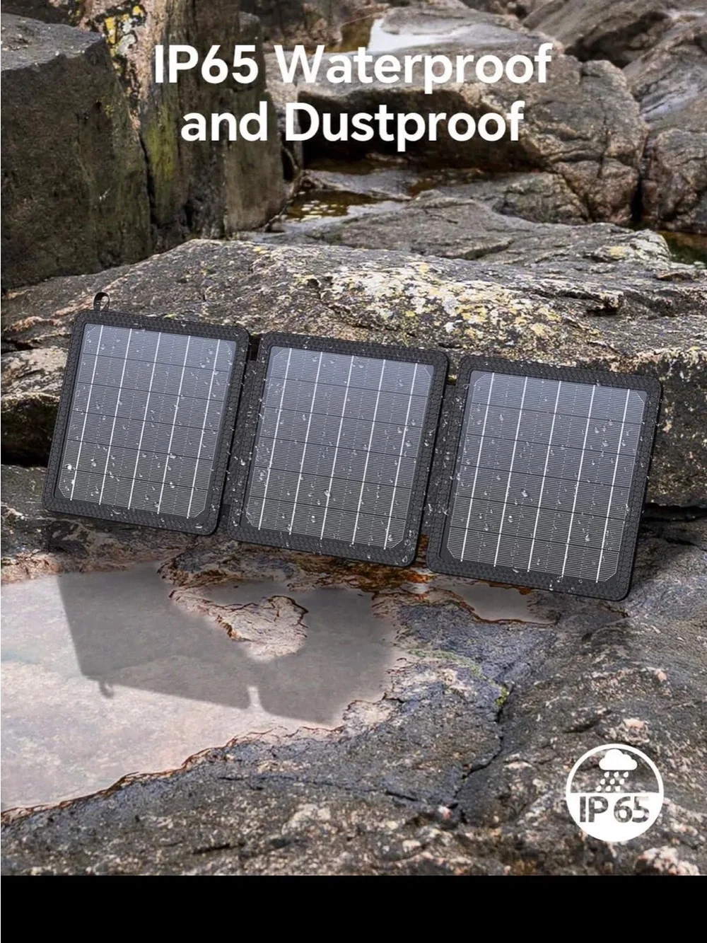 15W Small Portable Solar Panel Chargers, Waterproof, Foldable